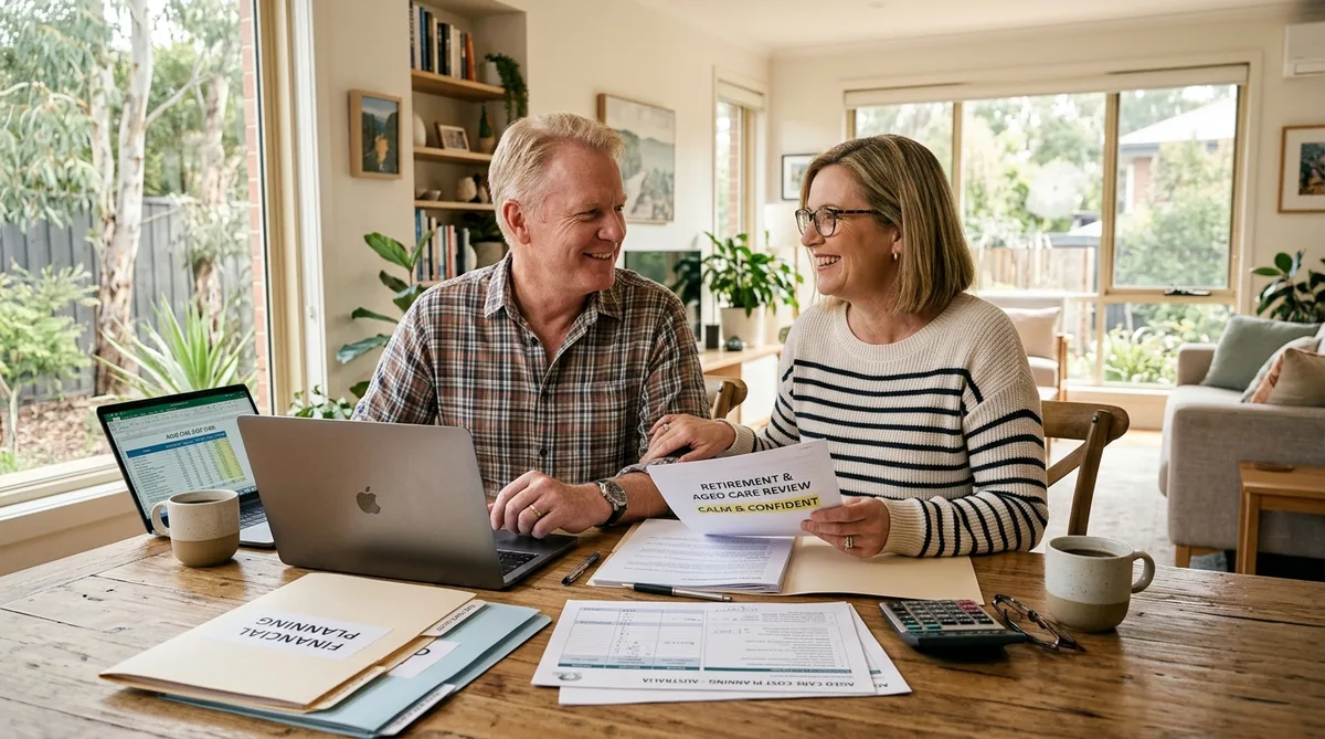Australian couple planning aged care costs and calculating RAD vs DAP tradeoffs